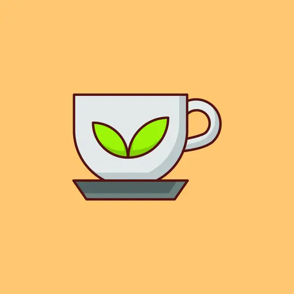 Ícone Xícara Chá Verde Ilustração Vetorial — Vetor de Stock