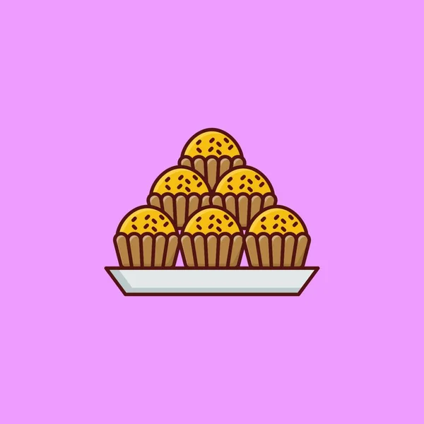Muffins Icon Vector Illustration — Stock Vector