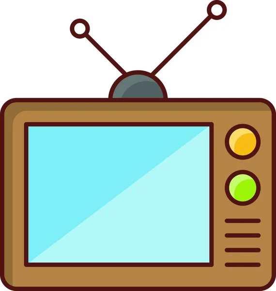 Иконка Телевидения Векторная Иллюстрация — стоковый вектор