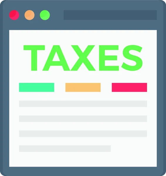 Ícone Impostos Ilustração Vetorial — Vetor de Stock
