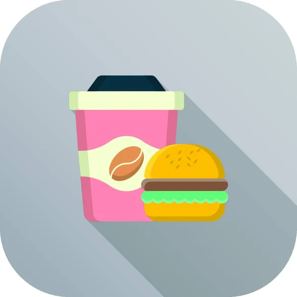 Take Away Drink Burger Icon Illustrazione Vettoriale — Vettoriale Stock