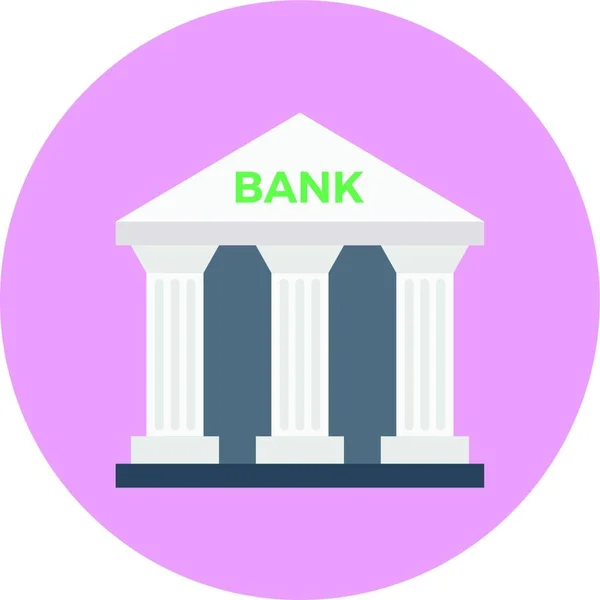 Icono Del Banco Ilustración Del Vector — Vector de stock