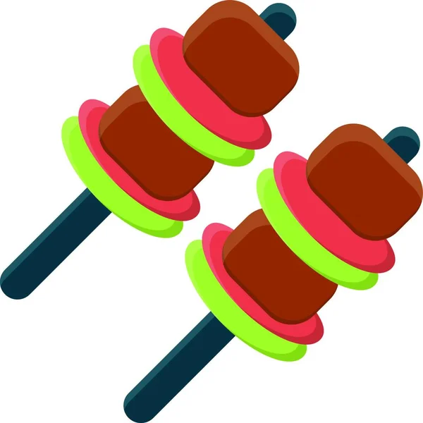 Délicieux Kebabs Icône Illustration Vectorielle — Image vectorielle