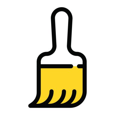 Sarı boyalı fırça, basit vektör çizimi