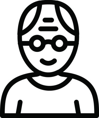 yaşlı adam simgesi vektör illüstrasyonu