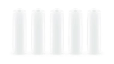 Beş Temiz Beyaz Pil Şablonu