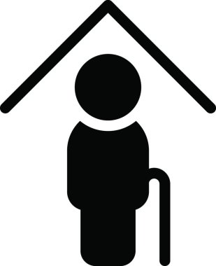 Yaşlı kişi web simgesi vektör illüstrasyonu