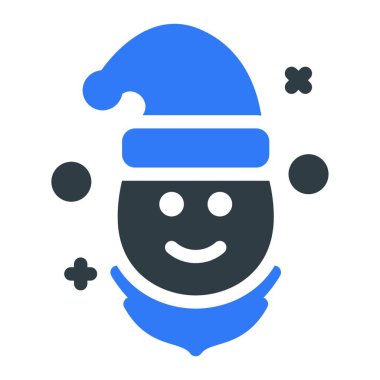 Web için Noel Baba simgesi, vektör illüstrasyonu 