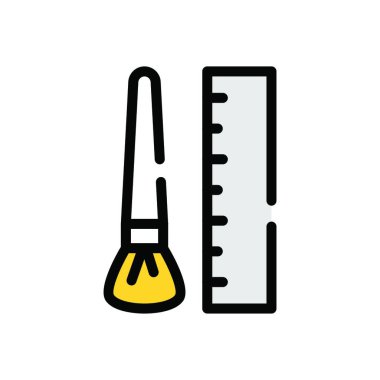 Fırça ve cetvel, basit illüstrasyon