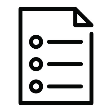 Simge vektör illüstrasyonunu listele 