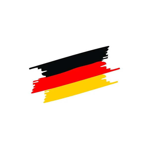Tyskland Borste Flagga Vit Bakgrund — Stock vektor