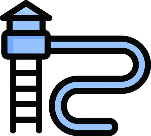 Slide Água Web Ícone Ilustração Vetor — Vetor de Stock