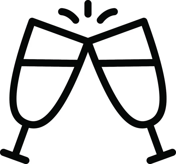 Cheers Glasses Icon Vector Illustration — Stock Vector