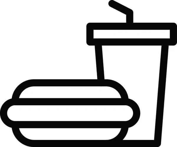 Burger Boisson Emporter Icône Illustration Vectorielle — Image vectorielle
