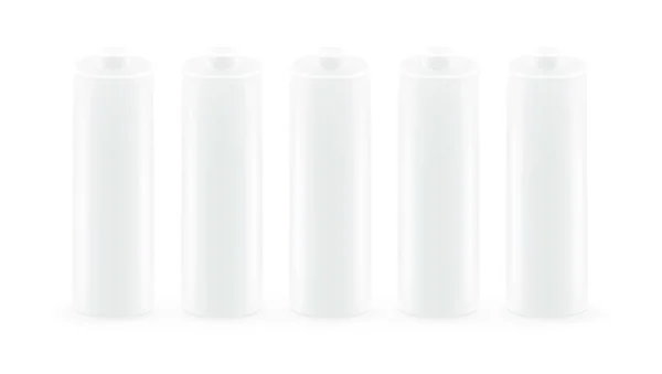 Cinq Modèle Batterie Blanche Claire — Image vectorielle