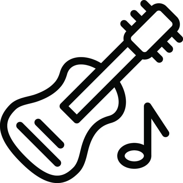 Guitar Icon Web Simple Illustration — Image vectorielle