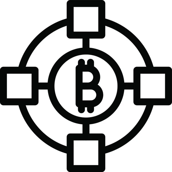 Ikona Wektora Bitcoin Ilustracja — Wektor stockowy