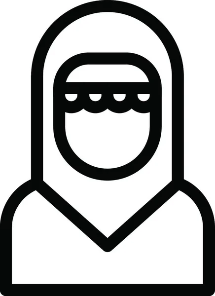 Икона Арабской Женщины Векторная Иллюстрация — стоковый вектор