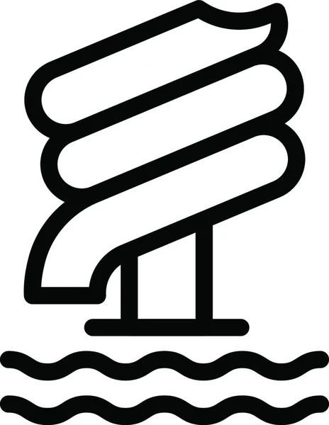 Vattenrutschkana Ikon För Webben Vektor Illustration — Stock vektor