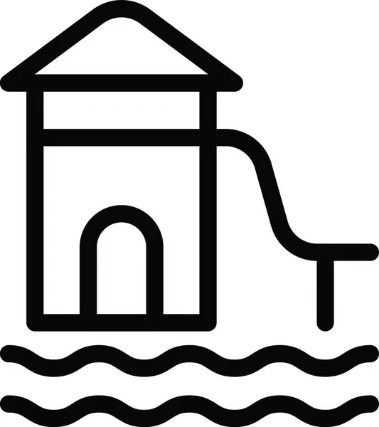 Water Slide Icon Web Vector Illustration — Stock Vector