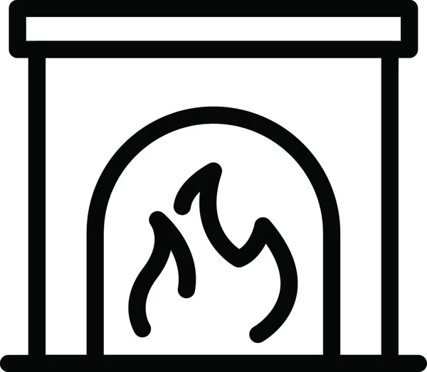 暖炉のアイコンベクトルイラスト — ストックベクタ