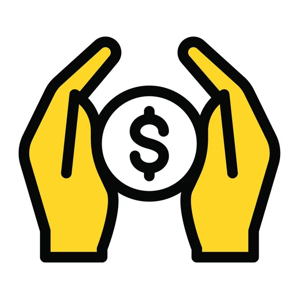 Dollar Sign Hands Icon Vector Illustration — Stock Vector