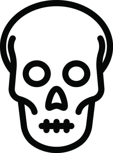 Icona Del Cranio Disegno Semplice Illustrazione Vettoriale — Vettoriale Stock
