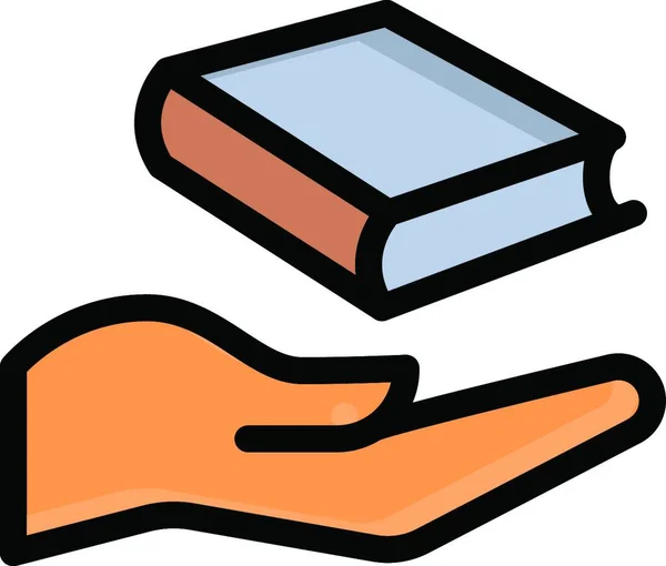 Icona Libreria Illustrazione Vettoriale Design Semplice — Vettoriale Stock