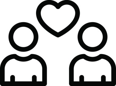 Kalbi olan insanlar, renkli vektör çizimi 