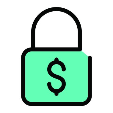 asma kilit web simge vektör çizim