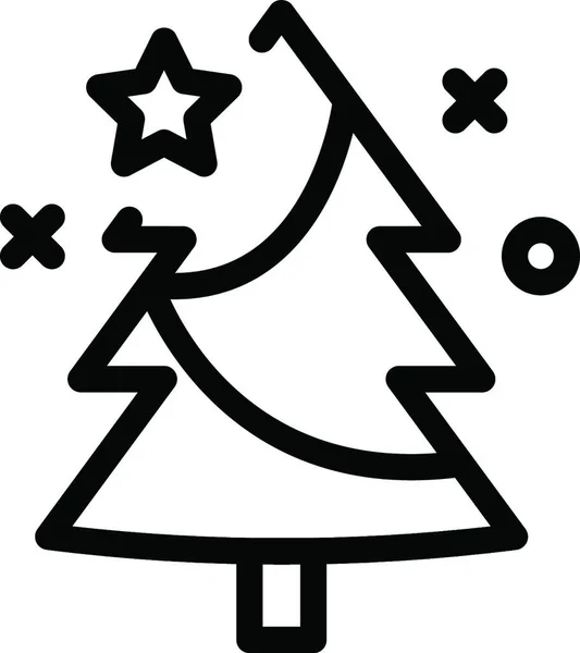 Albero Natale Icona Vettoriale Illustrazione — Vettoriale Stock