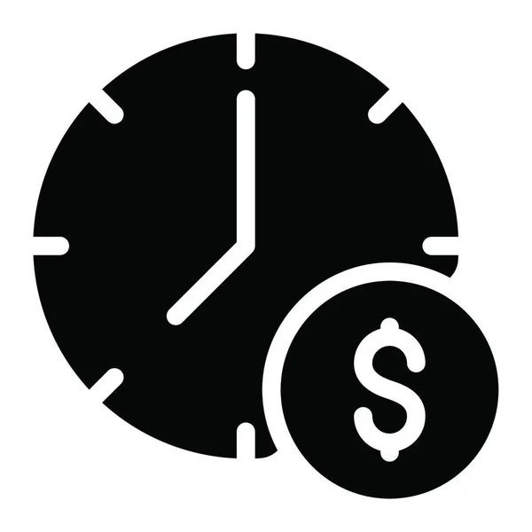 Zegar Dolar Znak Wektor Ilustracja — Wektor stockowy