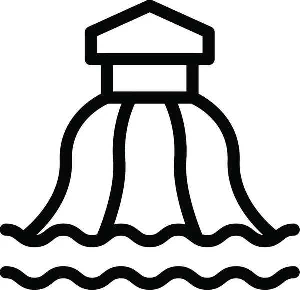 Vattenrutschbana Web Ikon Vektor Illustration — Stock vektor