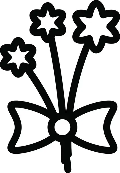 Regalo Flores Icono Vector Ilustración — Archivo Imágenes Vectoriales