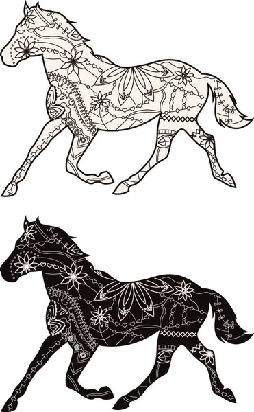 Set Browns Horses Vector Illustration — Stock Vector