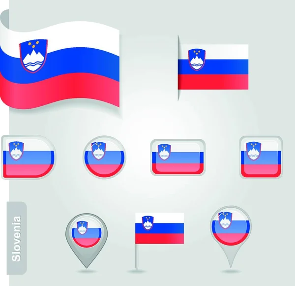 Bandera Eslovena Icono Vector Ilustración — Vector de stock