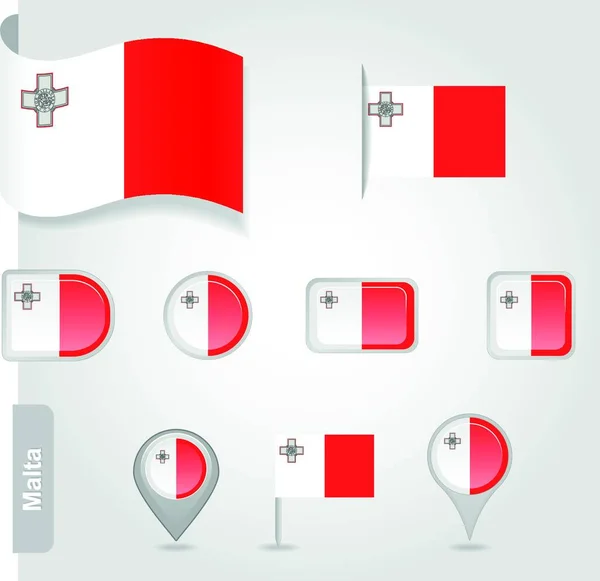 Icono Bandera Malta Vector Ilustración — Vector de stock