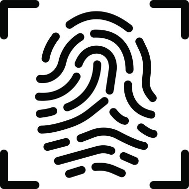 parmak izi ikonu vektör illüstrasyonu