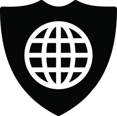 küresel, kalkan ağ ikonu vektör illüstrasyonu