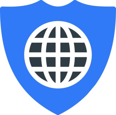 küresel güvenlik simgesi vektör illüstrasyonu 