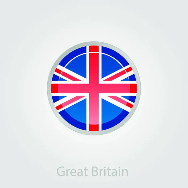 Reino Unido Bandeira Botão Ilustração Vetorial —  Vetores de Stock