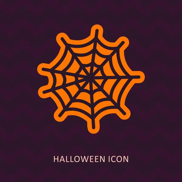 Spider Web Halloween Icona Silhouette Vettoriale — Vettoriale Stock