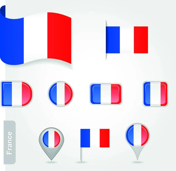 Vlag Van Frankrijk Vectorset — Stockvector