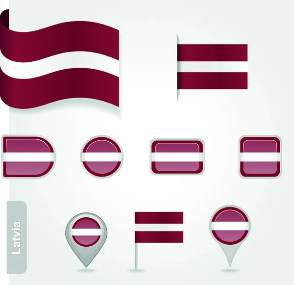 Latvian Flag Icon Vector Illustration — Stock Vector