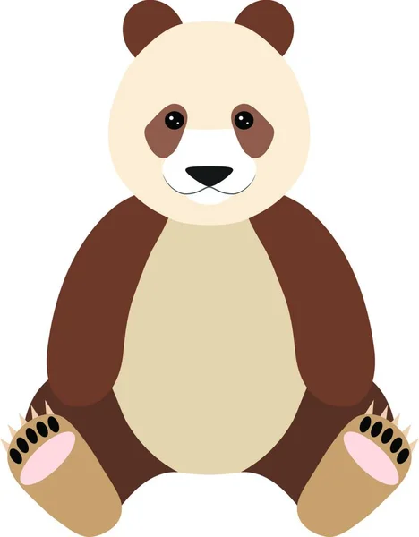 Desenhado Bonito Qinling Panda Personagem — Vetor de Stock