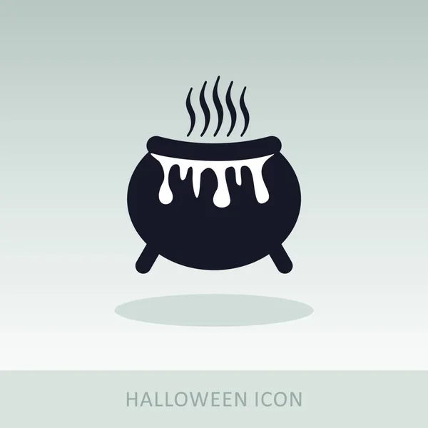 Icona Halloween Strega Calderone — Vettoriale Stock