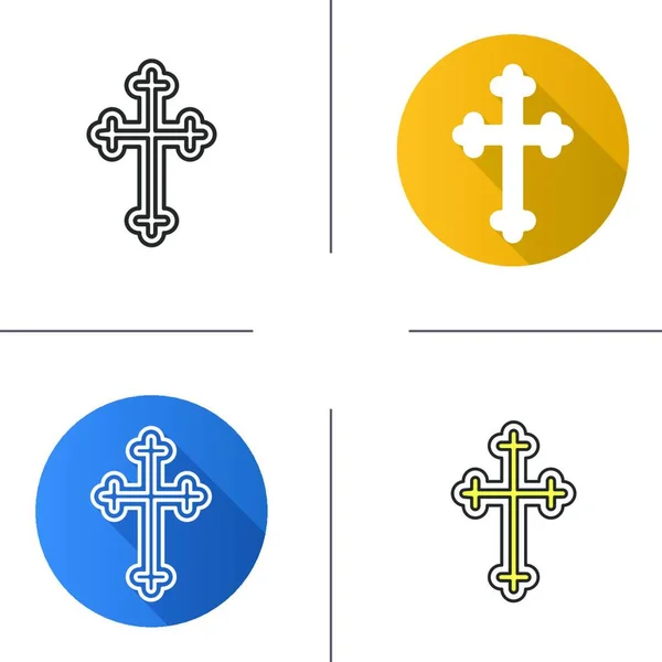 Illustration Vectorielle Icône Crucifix Chrétien — Image vectorielle