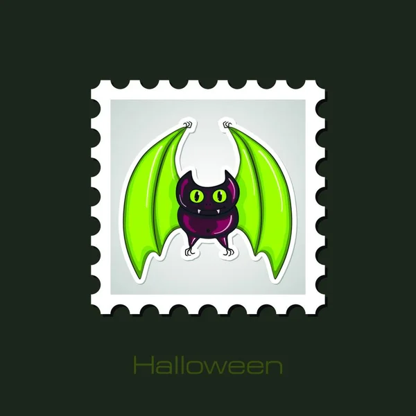 Halloween Bat Carimbo Vetor Ilustração — Vetor de Stock