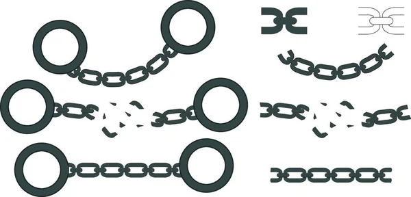Chains Clip Art Icon Web Vector Illustration — Stock Vector