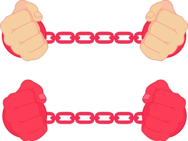 Chained Fists Vector Illustration — Stock Vector